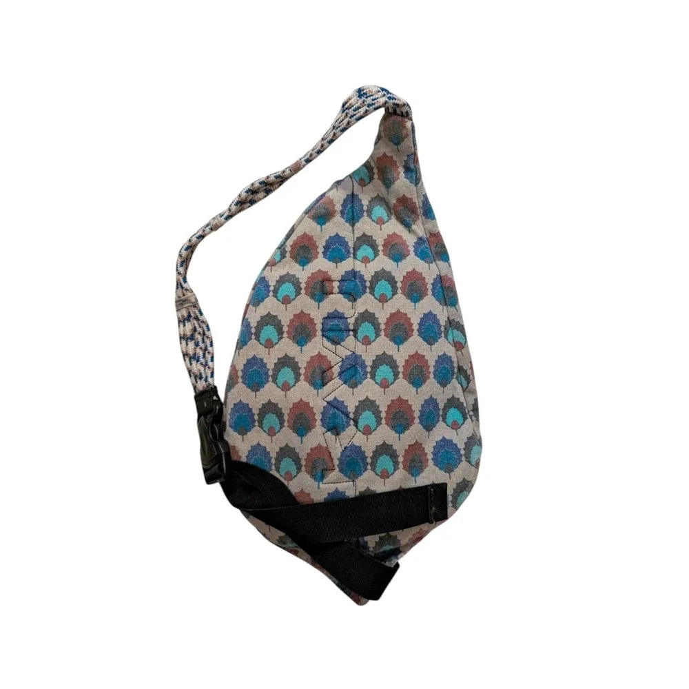 Kavu‎ Sling Backpack Holly Leaf rope bag Canvas Cotton 20x11x5 gray base color